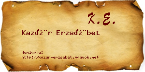 Kazár Erzsébet névjegykártya